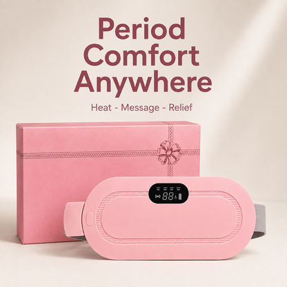 CrestNode Period Relief Heating Belt | Cordless USB Rechargeable Heat & Massage Belt for Women